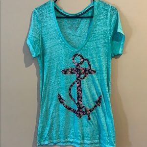 XL flora anchor v-neck